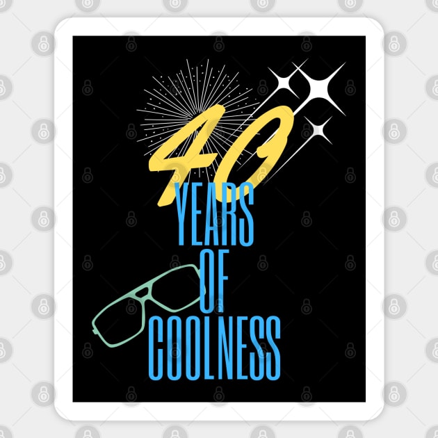 40 years of coolness Sticker by Warp9